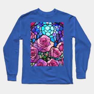 Stained Glass Roses Long Sleeve T-Shirt